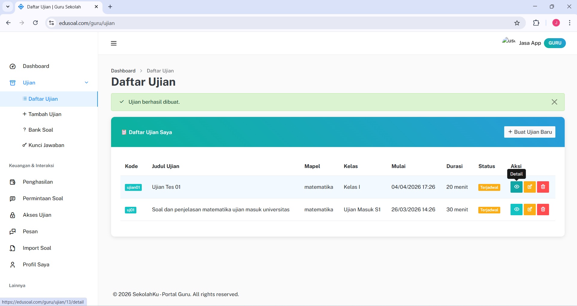 Pengaturan 2FA EduSoal