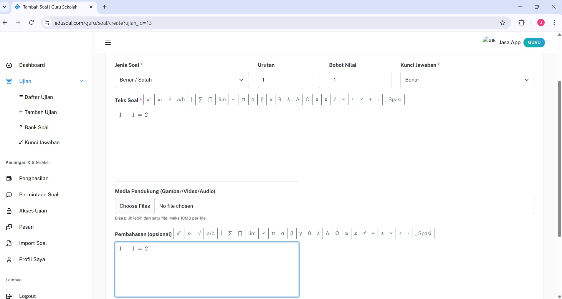 Pengaturan 2FA EduSoal