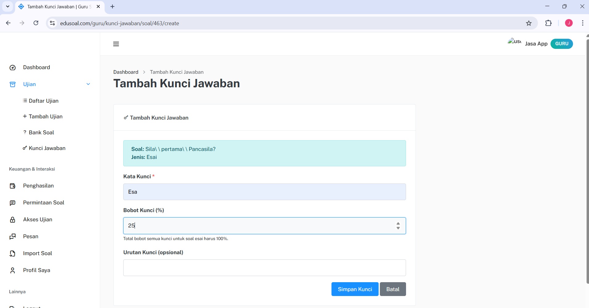 Pengaturan 2FA EduSoal