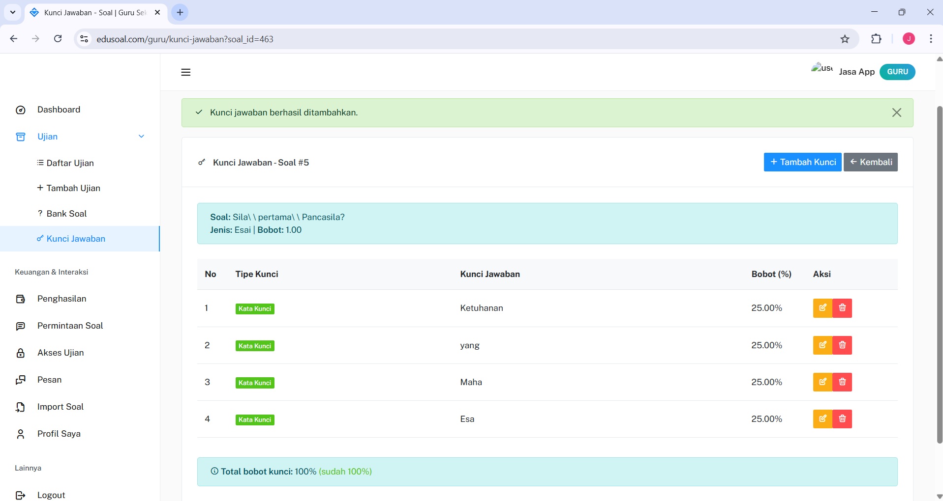 Pengaturan 2FA EduSoal